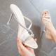 2023 summer new rhinestone high heel sandals for women with thin heels and open toes versatile one-strip half-slippers wear on the outside internet celebrity