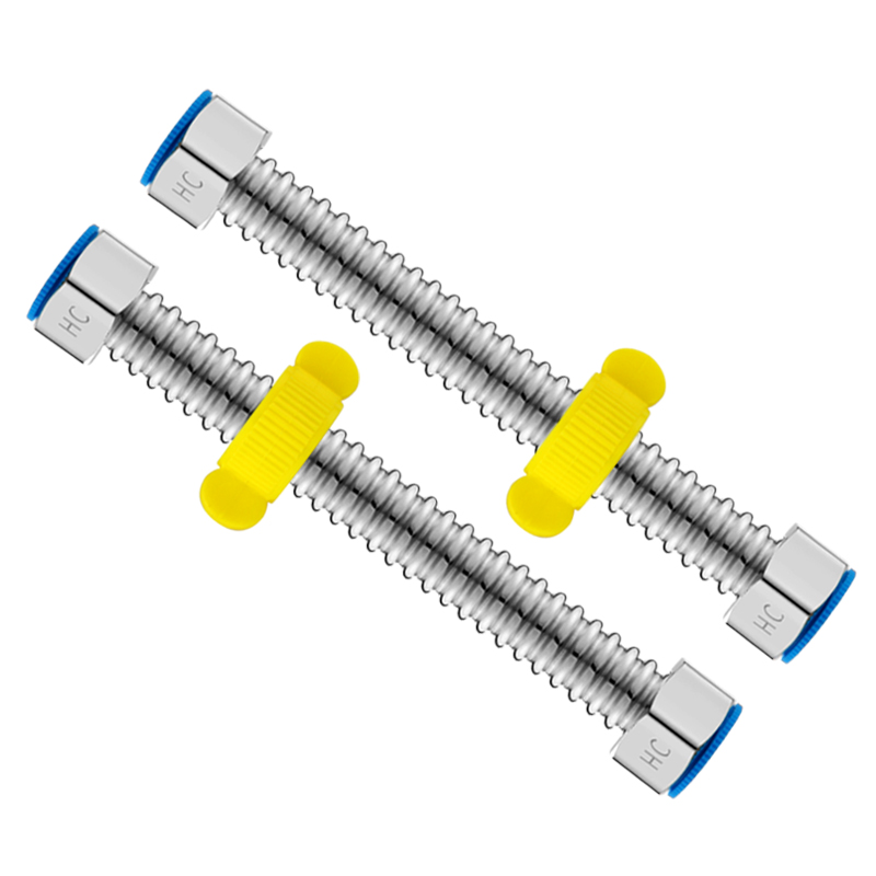 4分波纹管304不锈钢进水软管热水器冷热防爆家用水龙头马桶进水管