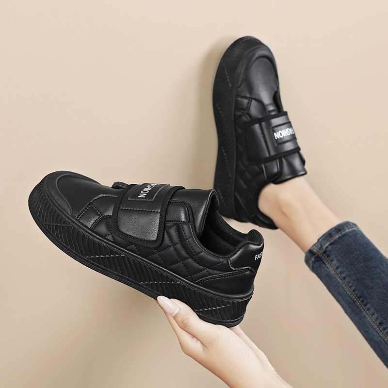 魔术贴运动板鞋女款2025秋季休闲饼干鞋大码41—43防滑通勤工作鞋,淘宝优惠券,粉丝福利购,淘宝优惠卷