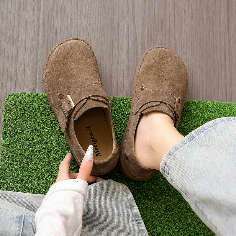 超软勃肯鞋女秋冬厚底防滑一脚蹬孕妇真皮乐福豆豆鞋休闲加绒棉鞋,淘宝优惠券,粉丝福利购,淘宝优惠卷