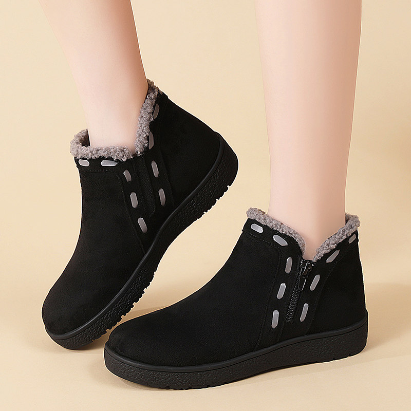 牛皮版保暖棉鞋女宽胖脚防寒保暖雪地靴轻便防滑加绒冬季妈妈鞋子,淘宝优惠券,粉丝福利购,淘宝优惠卷