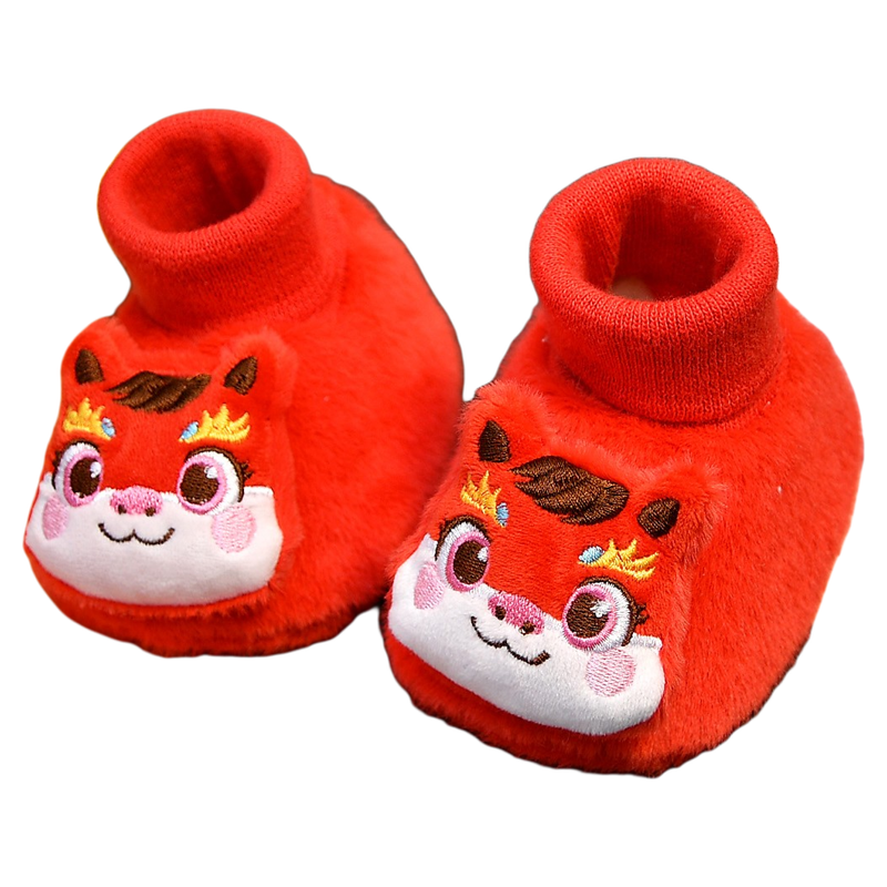 冬季红色卡通马年婴儿鞋袜新生儿软底不掉跟学步鞋喜庆新年0-1岁,淘宝优惠券,粉丝福利购,淘宝优惠卷