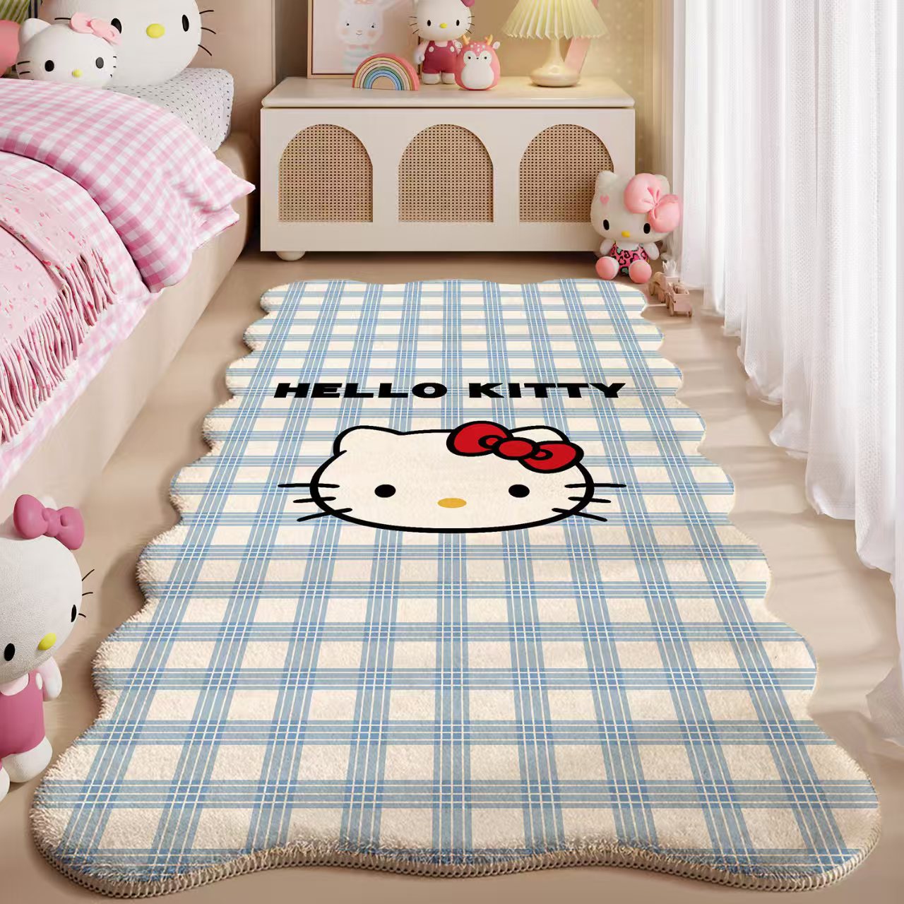 KT cat cute pink plush bedside blanket