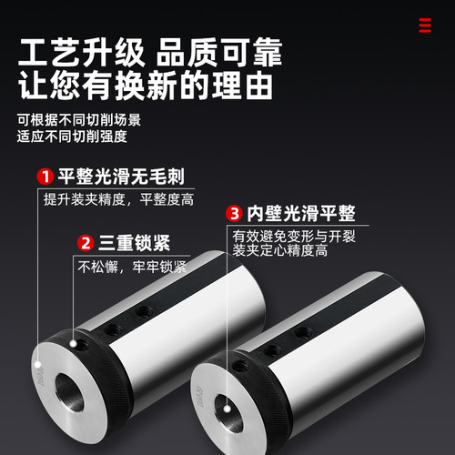 数控车床机床变径套刀套内孔车刀杆导套D25D32D40U钻辅助抗震刀座 - 图1