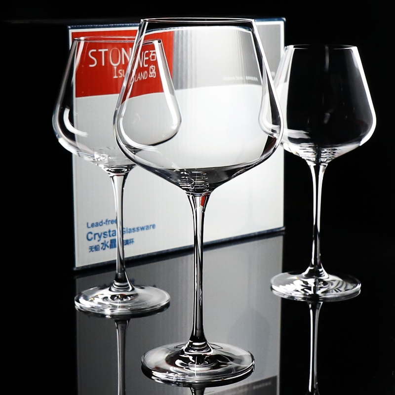 欧式水晶玻璃大号会所葡萄酒杯勃艮第杯大肚杯轻奢酒庄高脚红酒杯 - 图0