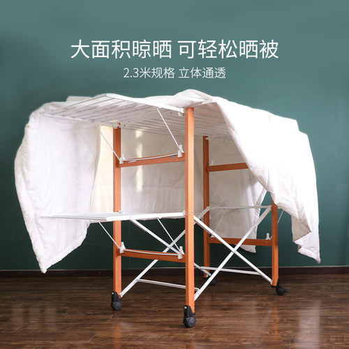 利快实木晾衣架落地可折叠家用室内晒衣架室外晾衣杆阳台晾衣神器 - 图1