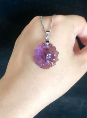 紫水晶吊坠项链百搭简约爱情礼物