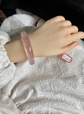 清货不退换天然粉晶手镯瑕疵芙蓉石一图一物看好拍亏钱表面有瑕疵