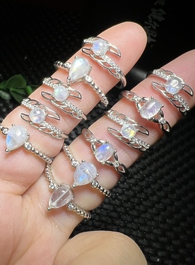 赔钱福利天然蓝月光戒指没有光