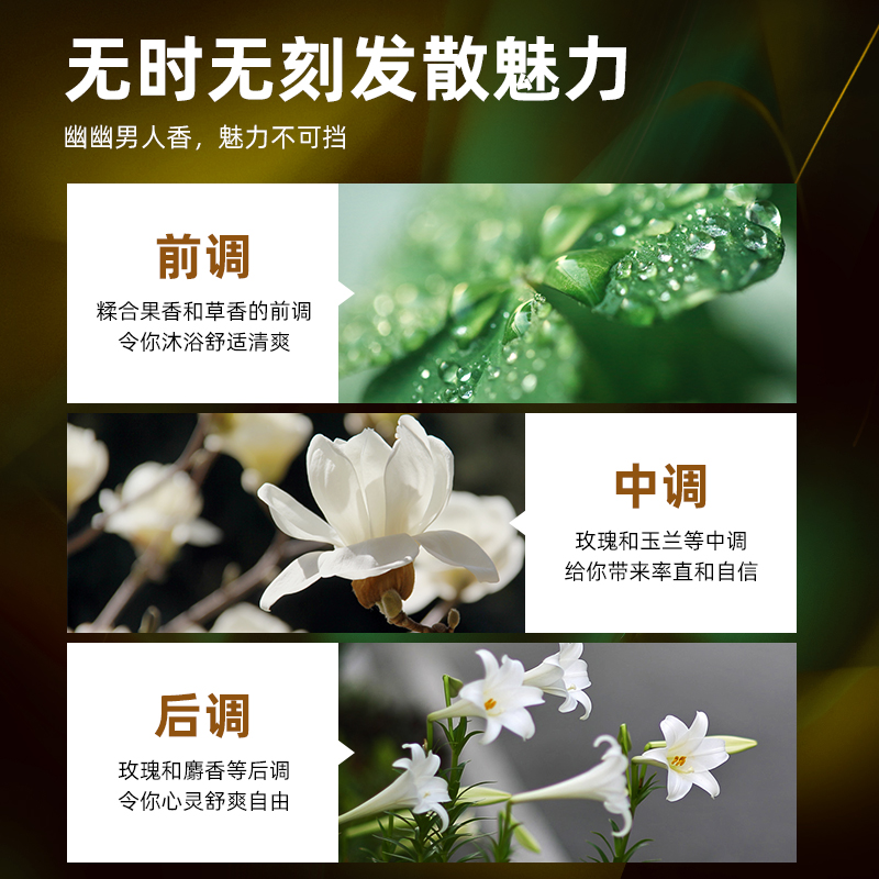 罗曼诺沐浴露男士专用香水洗澡洗发露套装清爽保湿持久留香正品