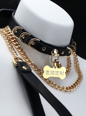 刻字牌蝴蝶结铃铛专属定制项圈