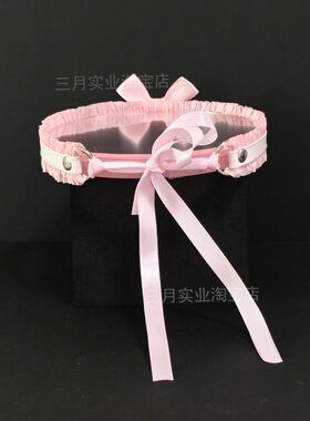 蕾丝蝴蝶结铃铛项圈可刻字情侣