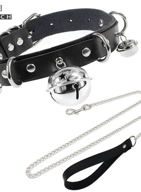 皮革铃铛男女项圈choker