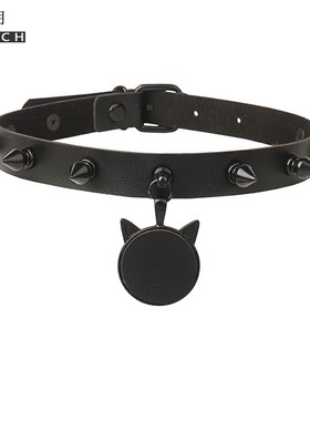 朋克风哥特式pu皮项圈男女