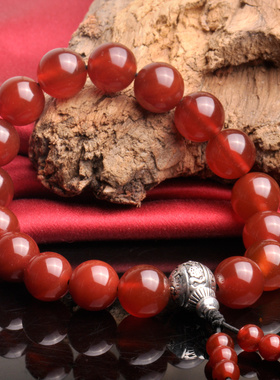 红玛瑙玉髓单圈手串佛珠