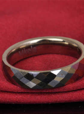 梦克拉钨金戒指简约设计彩金菱形