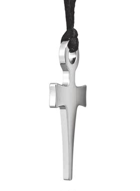 男士钨金十字架吊坠项链