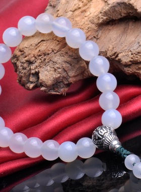 玉髓单圈佛珠手串白玛瑙