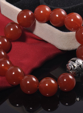 梦克拉 S925银红玛瑙手链 时尚手链 珠联璧合