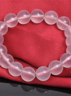 梦克拉芙蓉石粉晶石手链女 美姿 水晶手珠粉晶手串