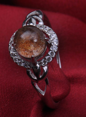 水晶可调节戒指环