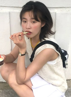 W的手创黄玛瑙串珠锁骨链显白