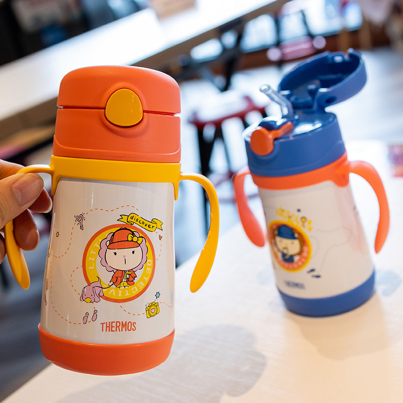 膳魔师儿童保温杯婴儿巧虎水杯宝宝保温吸管杯316食品级不锈钢,淘宝优惠券,粉丝福利购,淘宝优惠卷