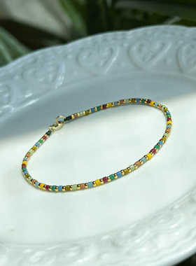 米珠手链叠黛不掉色ins