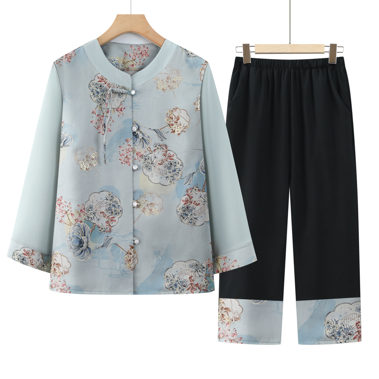 2025国风妈妈装春夏新款雪纺衫送妈妈夏装套装上衣中老年大码女装,淘宝优惠券,粉丝福利购,淘宝优惠卷