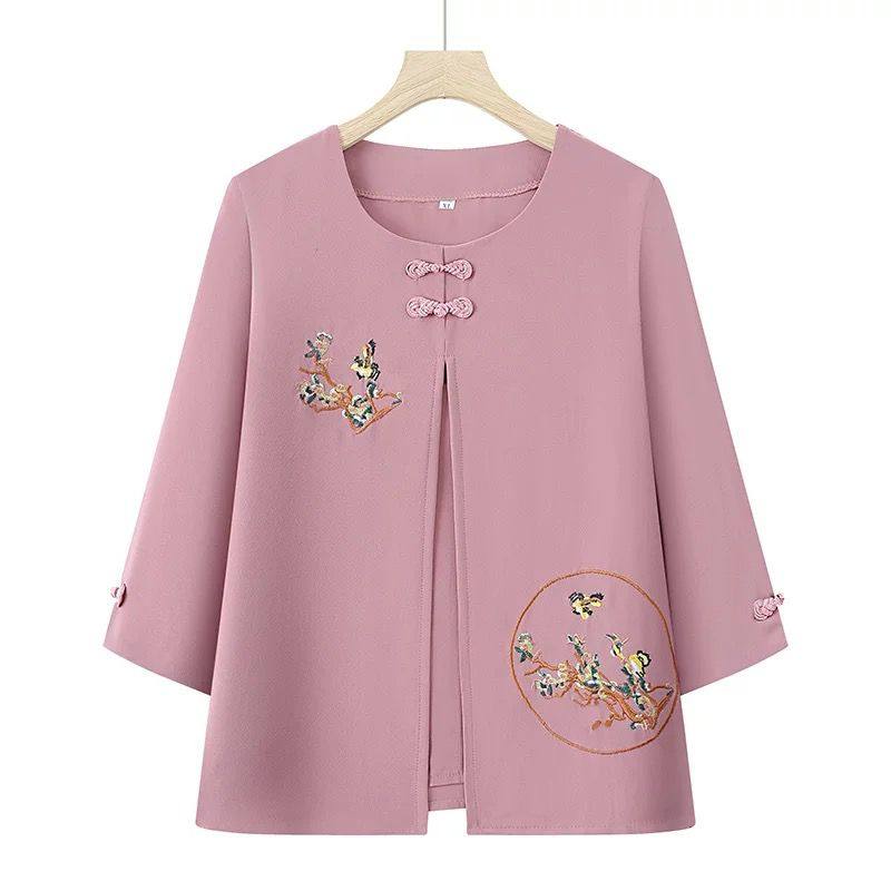 妈妈装夏装七分袖T恤中老年女装夏季套装奶奶衣服老太太两件套装,淘宝优惠券,粉丝福利购,淘宝优惠卷