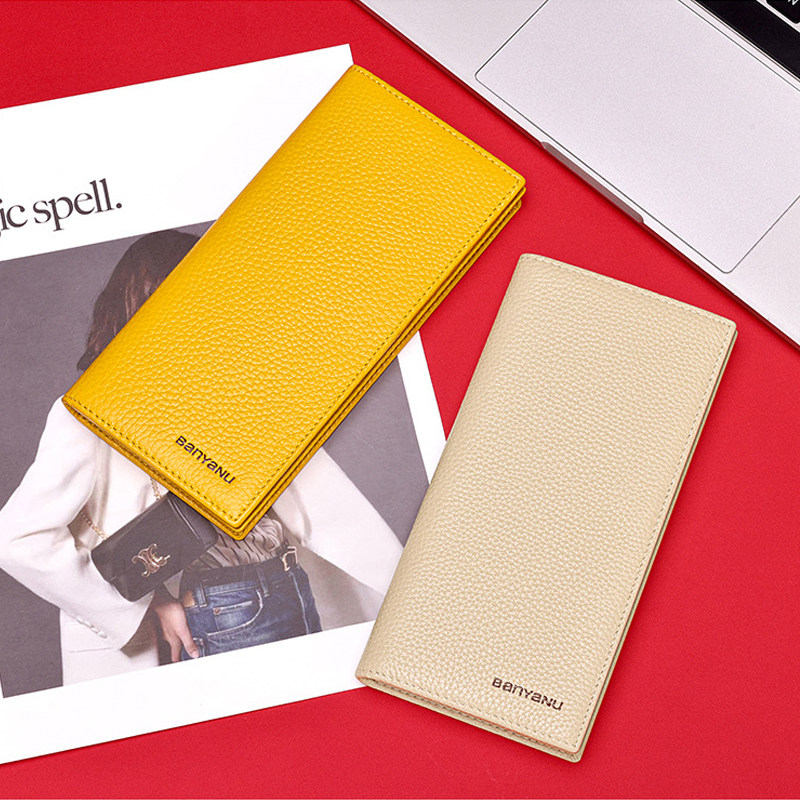 2025新长款女士钱包牛真皮正品放手机超薄大容量聚招财黄色男卡夹,淘宝优惠券,粉丝福利购,淘宝优惠卷