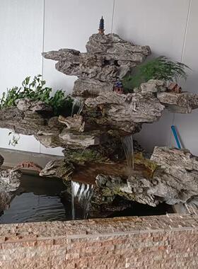 假山石头流水喷泉景观花园