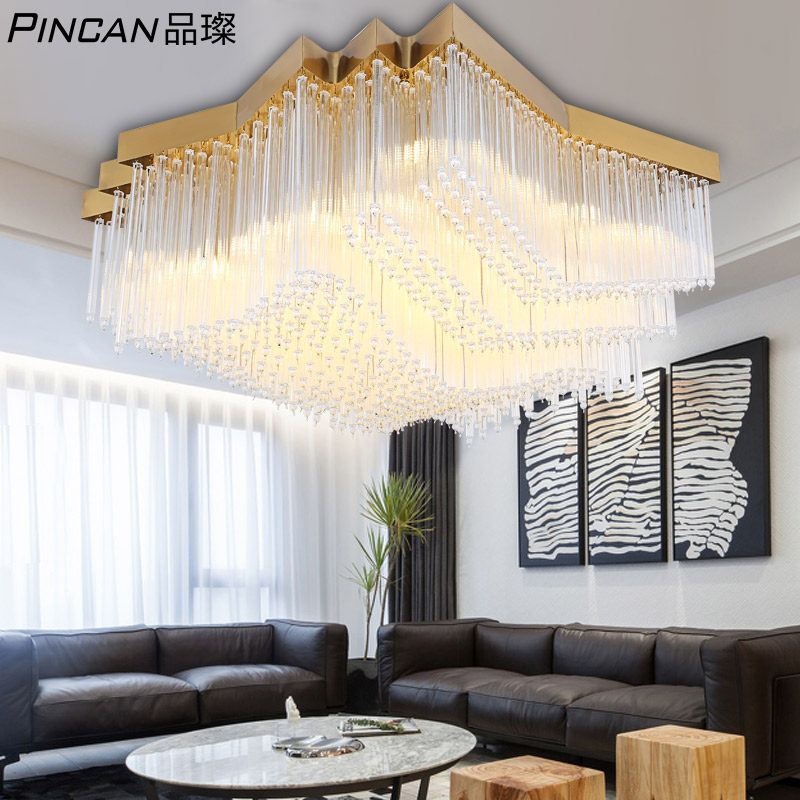 后现代轻奢水晶吸顶灯现代时尚简约大厅客厅灯大气奢华餐厅卧室灯_虎窝淘