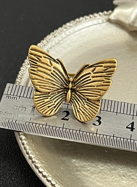 青岛中古饰品欧美小众设计指上飞舞立体夸张大蝴蝶开口戒指女指环