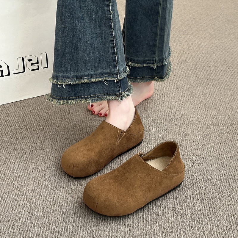 厚底复古加绒保暖勃肯鞋女2025秋冬新款内增高一脚蹬鞋子单鞋棉鞋,淘宝优惠券,粉丝福利购,淘宝优惠卷