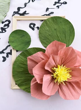 皱纹纸花diy材料幼儿园环创布置装饰荷花荷叶创意国风中式装饰