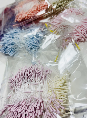 饰品配件DIY哑光花扭扭花心手工diy发簪花朵花蕊材料