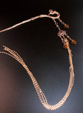 原创琉璃长流苏凤求凰百搭簪子