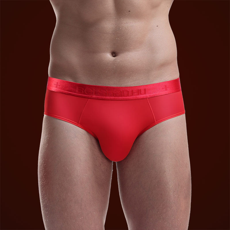 4条夏季男士三角内裤冰丝红色本命年青年性感透气中腰个性裤头潮,淘宝优惠券,粉丝福利购,淘宝优惠卷