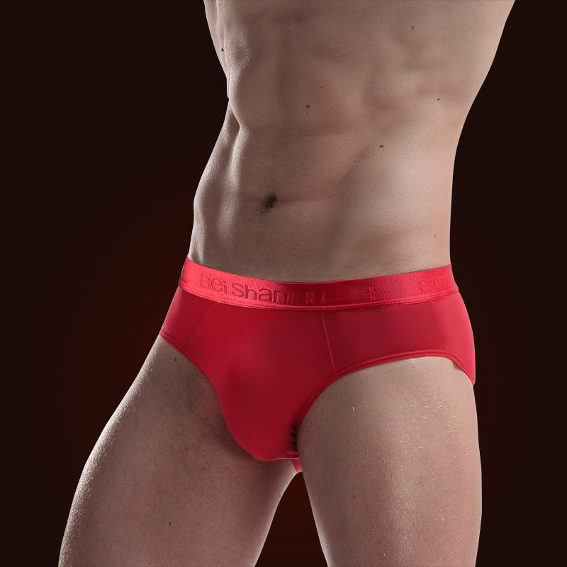 4条夏季男士三角内裤冰丝红色本命年青年性感透气中腰个性裤头潮,淘宝优惠券,粉丝福利购,淘宝优惠卷