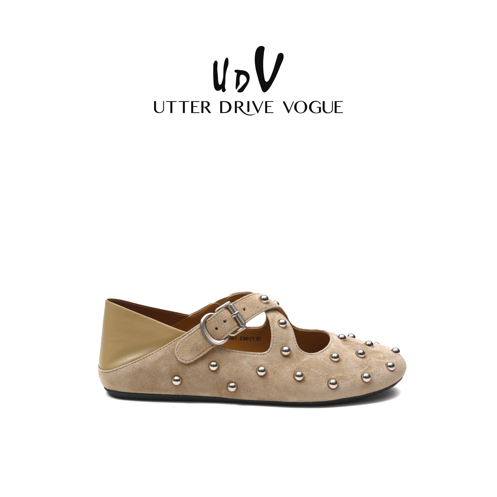 UDV复古法式玛丽珍平底鞋女2026春季新款羊皮柔软单鞋铆钉芭蕾鞋,淘宝优惠券,粉丝福利购,淘宝优惠卷