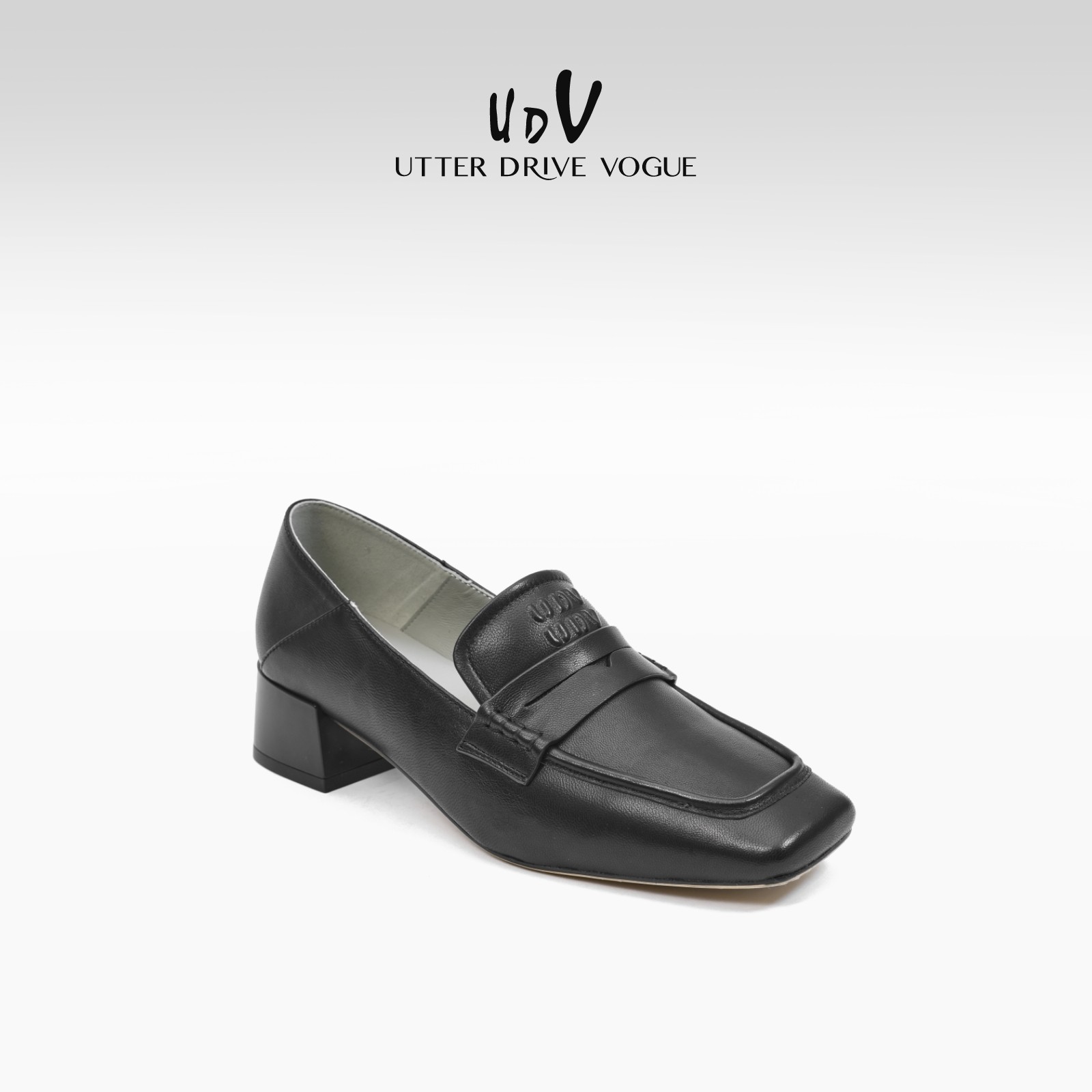 UDV通勤粗跟乐福鞋女2025春季新款羊皮英伦风小皮鞋舒适百搭单鞋,淘宝优惠券,粉丝福利购,淘宝优惠卷