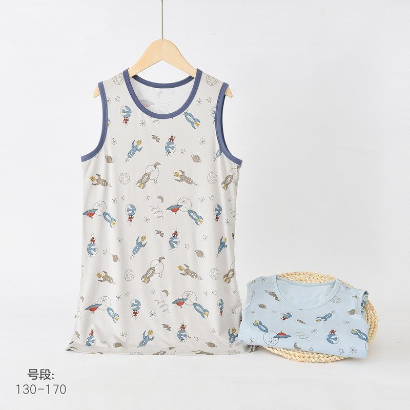 男童雅赛尔睡裙夏季超薄莫代尔短袖男孩大中童睡衣家居服睡袍,淘宝优惠券,粉丝福利购,淘宝优惠卷