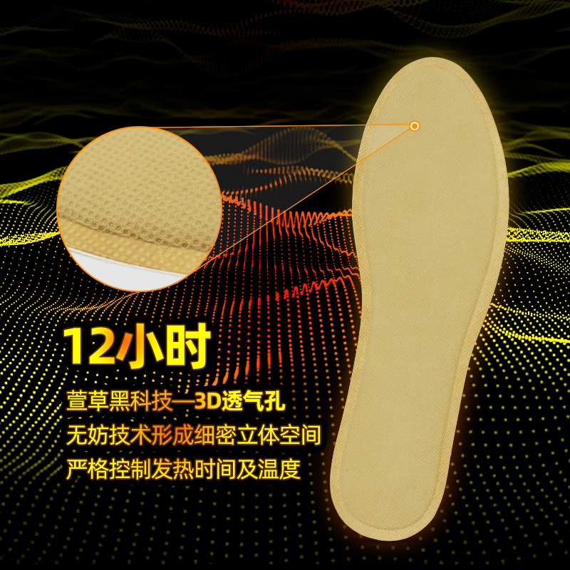 萱草海绵宝宝自发热鞋垫暖足贴加热鞋垫免充电可行走暖脚神器