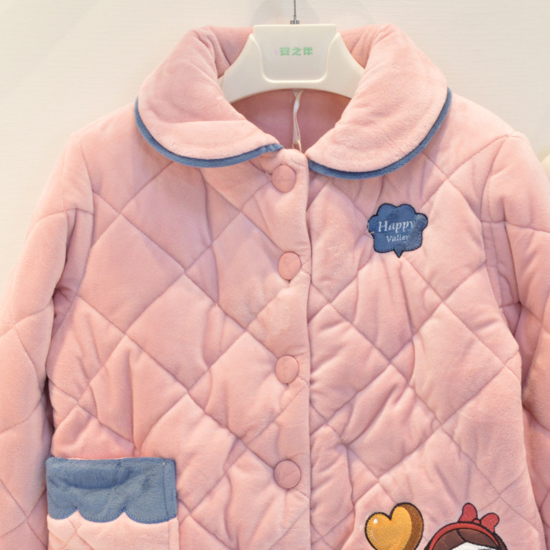 安之伴儿童睡衣冬季女童贝贝绒素色卡通可爱三层加厚夹棉女孩童装,淘宝优惠券,粉丝福利购,淘宝优惠卷