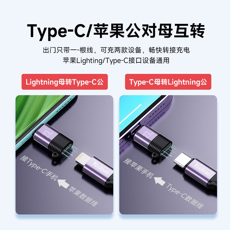 lightning转typec转lighting转typec转接头转接口iphone15转接头type c转接头适用typec转苹果转typec转换头 - 图0