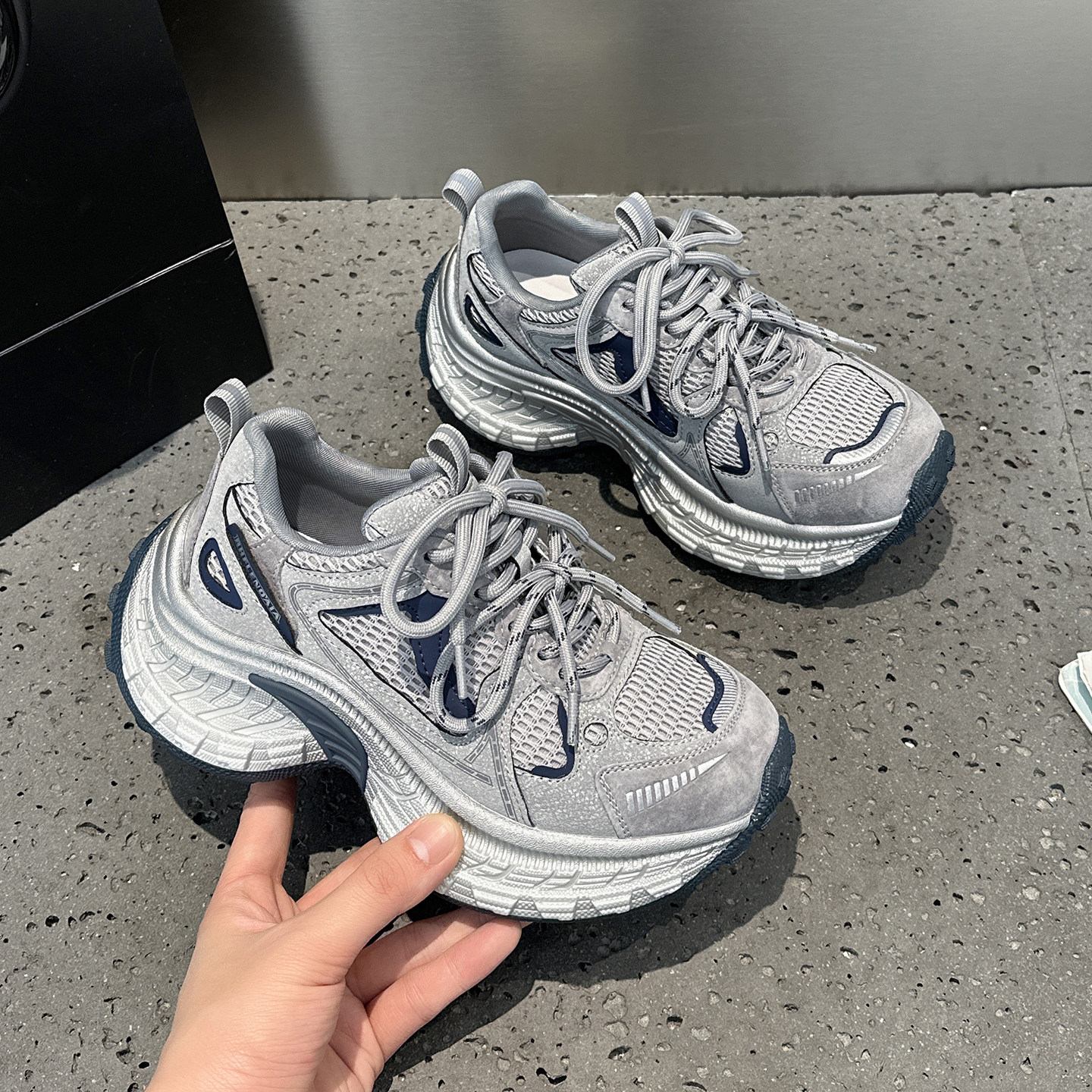 显脚小双鞋带老爹鞋女2026春季新款轻便厚底小个子增高运动休闲鞋,淘宝优惠券,粉丝福利购,淘宝优惠卷