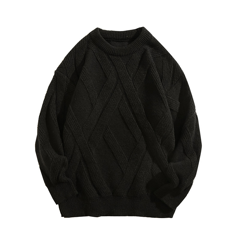 BOYUE帛跃坑条纯色毛衣秋冬韩版原宿风温柔百搭套头情侣男针织衫,淘宝优惠券,粉丝福利购,淘宝优惠卷