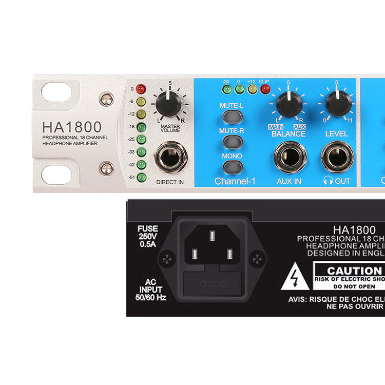 Gottomix HA1800 18路录音棚耳机放大器分配器耳分/耳放/可接对讲 - 图1