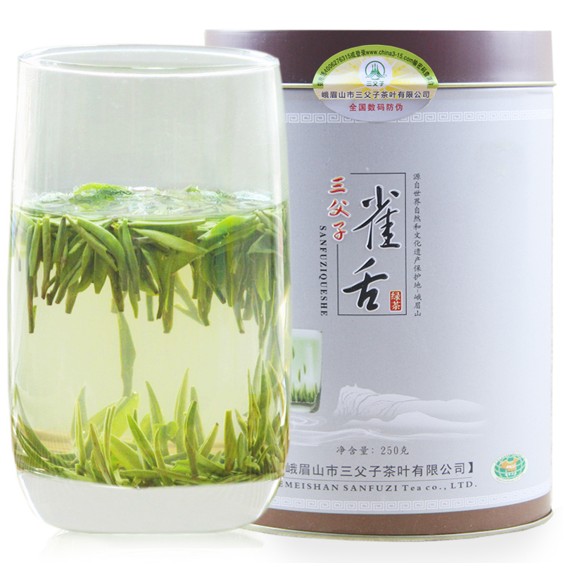 三父子2024年新茶四川峨眉山茶明前特级银针雀舌绿茶春茶叶250g-图3